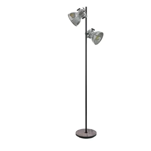 Candeeiro de pé com base metal preto e painel madeira BARNSTAPLE EGLO 49722
