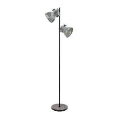 Candeeiro de pé com base metal preto e painel madeira BARNSTAPLE EGLO 49722