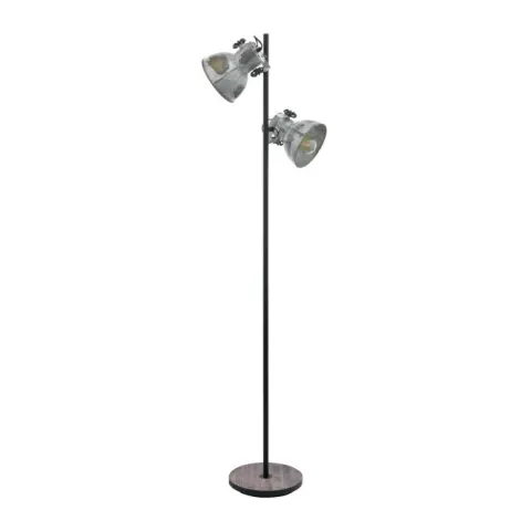 Candeeiro de pé com base metal preto e painel madeira BARNSTAPLE EGLO 49722