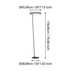 Candeeiro de Pé LED CAREDARA EGLO com Controlo Táctil e Design Moderno 390167