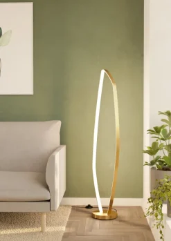 Candeeiro de pé LED com Design Elegante em Latão Escovado VALLEROSA EGLO 900919