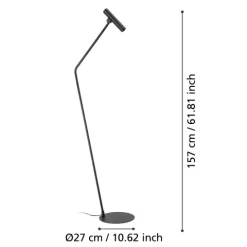 Candeeiro de pé LED com Estrutura em Aço Preto ALMUDAINA EGLO 900909