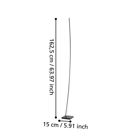Candeeiro de pé LED com perfil curvado em aço e plástico PICACHA EGLO 99715