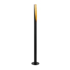 Candeeiro de pé LED em tubo metálico preto com interior dourado BARBOTTO EGLO 97584