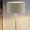 Candeeiro de Pé MASERLO com Abajur Taupe e Base Níquel Mate 95171