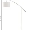 Candeeiro de Pé NADINA com Braço Extensível e Abajur em Tecido Branco 92206