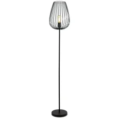 Candeeiro de Pé NEWTOWN com Abajur Oval em Arame Preto - EGLO 49474