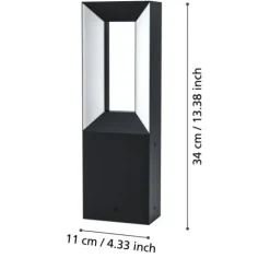 Candeeiro de Poste LED Exterior em Alumínio Fundido Preto RIFORANO EGLO 98727