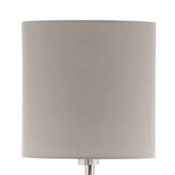 Candeeiro de Pé PASTERI com Base Níquel Mate e Abajur Taupe 95167