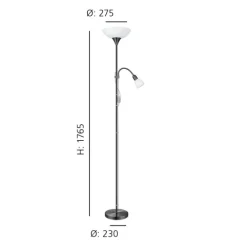 Candeeiro de Pé UP 2 EGLO com Luz de Leitura e Iluminação Indireta 93917