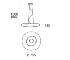 Candeeiro de Tecto Mr.Magoo Florescente Branco Cobre 755mm ma[&]de 6860