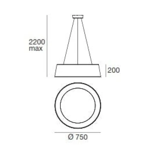 Candeeiro de Tecto Oxygen Azul LED Ø750mm Stilnovo 8096