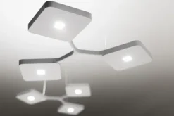 Candeeiro de Tecto Quad_ Branco Led Alumínio Stilnovo 8110