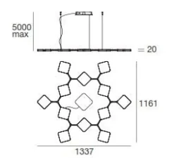 CANDEEIRO DE TECTO Quad LED Branco Stilnovo 8112