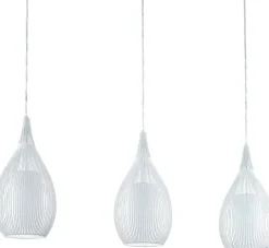 Candeeiro de Tecto Suspenso Branco com Vidro Opalino RAZONI EGLO 94388