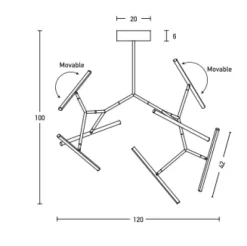 Candeeiro de Tecto Suspenso Dourado Matte PZA2073 - Zambelis