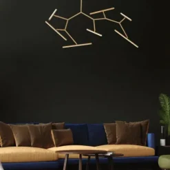Candeeiro de Tecto Suspenso Dourado Matte PZA2073 - Zambelis