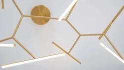 Candeeiro de Tecto Suspenso Dourado Matte PZA2073 - Zambelis