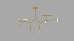Candeeiro de Tecto Suspenso Dourado Matte PZA2073 - Zambelis