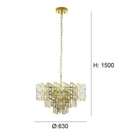 Candeeiro de Tecto Suspenso Eglo Calmeilles Dourado 39613 Ø630mm