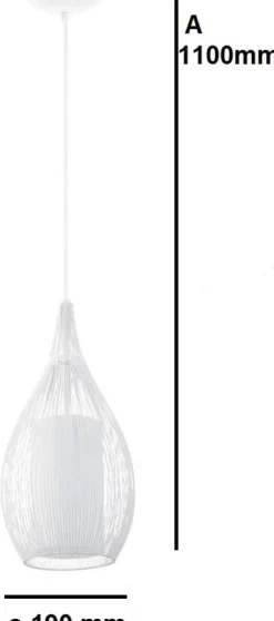Candeeiro de tecto suspenso eglo razoni branco 92251