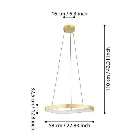 Candeeiro de tecto suspenso eglo led Vallerosa 900917