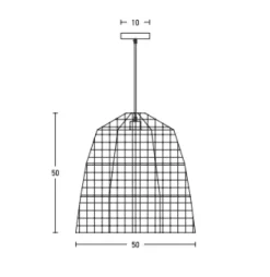 Candeeiro de tecto suspenso E27 MAX 60W EM VIME PZA20230 zambelis