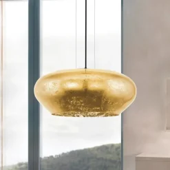Candeeiro de Tecto Suspenso Eglo Priorat 39595 Dourado Ø500mm
