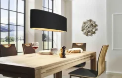 Candeeiro de Tecto Suspenso Eglo Maserlo Preto/Dourado L:1000mm 31616
