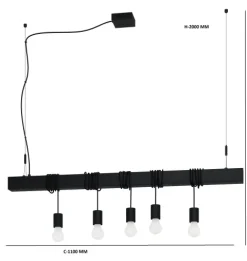 Candeeiro de Tecto Suspenso Eglo Townshend 39937