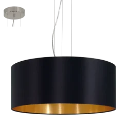 Candeeiro de Tecto Suspenso Eglo Maserlo Preto/Dourado Ø530mm 31605