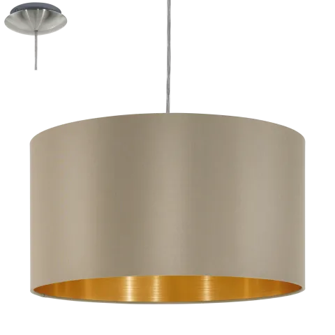 Candeeiro de Tecto Suspenso Eglo Maserlo Toupeira/Dourado Ø380mm 31602