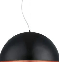 Candeeiro de Tecto Suspenso Eglo Gaetano 1 Preto e Cobre Ø53cm 94938