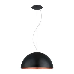 Candeeiro de Tecto Suspenso Eglo Gaetano 1 Preto e Cobre Ø53cm 94938