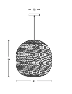 Candeeiro de tecto suspenso E27 MAX 40W EM VIME PZA20233 ZAMBELIS