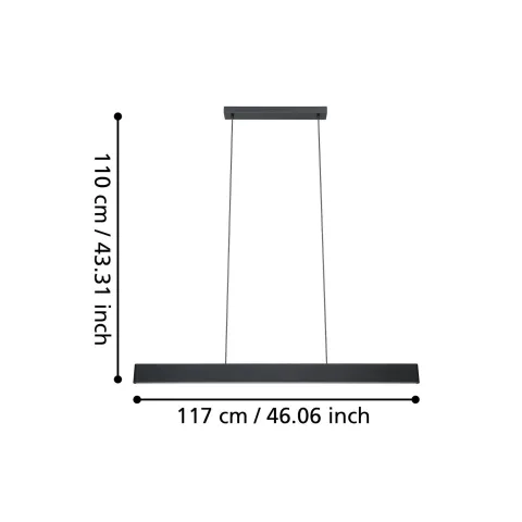 Candeeiro de tecto suspenso eglo led 900878 Andreas-Z