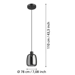 Candeeiro de tecto suspenso eglo led 901119 Molochio-Z