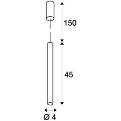 Candeeiro de Tecto Suspenso Led Helia 40 Preto SLV