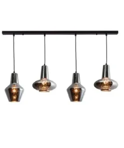 Candeeiro de Tecto Suspenso 4L GLASS CHROME PZA17151 zambelis