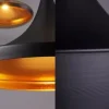 Candeeiro De Tecto Suspenso Lisboa Preto e Dourado Ø35CM