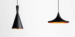 Candeeiro De Tecto Suspenso Lisboa Preto e Dourado Ø35CM