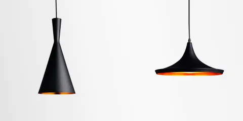 Candeeiro De Tecto Suspenso Lisboa Preto e Dourado Ø35CM