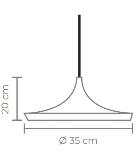 Candeeiro De Tecto Suspenso Lisboa Preto e Dourado Ø35CM