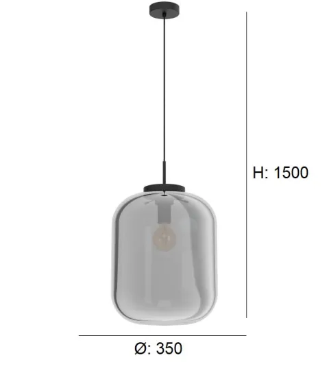 Candeeiro de Tecto Suspenso Moderno Eglo Bulciago 39674 Ø 350mm