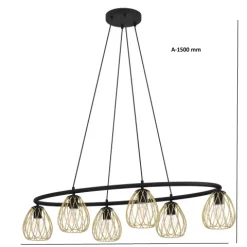 Candeeiro de Tecto Suspenso Moderno Eglo Jazmina Vintage 390092