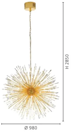 Candeeiro de Tecto Suspenso M'oderno Eglo Vivaldo Dourado Ø980mm 39256