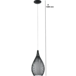 Candeeiro de tecto suspenso razoni eglo preto 92252