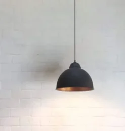 Candeeiro de tecto suspenso vintage Eglo Truro 2 PRETO COBRE 49247 Ø 370MM