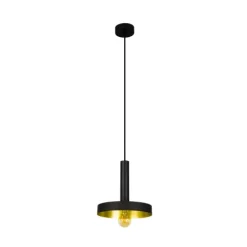 Candeeiro de Tecto Suspenso Whizz Preto Ouro Faro 20160