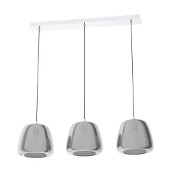 Candeeiro de teto ALBARINO em aço com vidro cromado e preto, 3 lâmpadas E27 39667